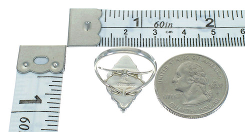 Southwest Turquoise And Genuine Sterling Silver Ring Size 6-3/4 YX86677